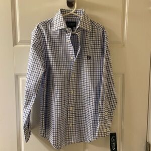 Ralph Lauren Blue and White Checkered Shirt size 8 NWT